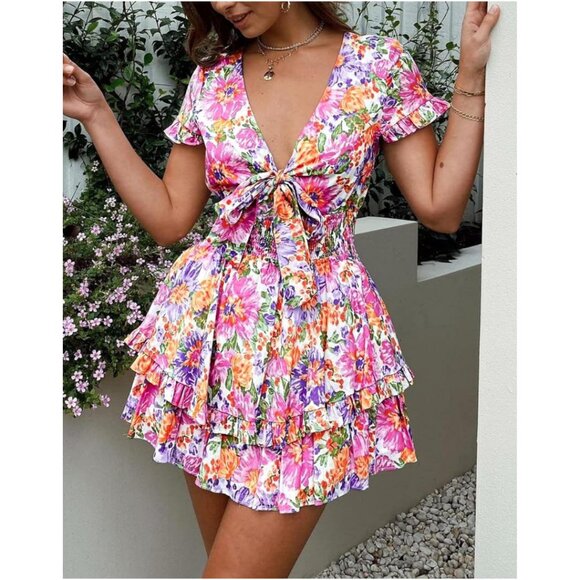 EUC PrettyGarden Women’s Colorful Floral Dress Size XXL - Picture 2 of 10